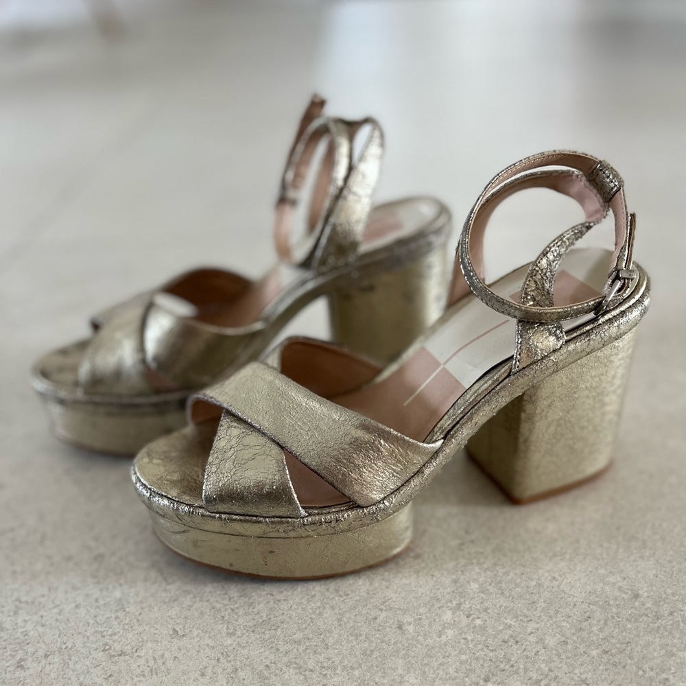 Dolce Vita Gold Platform Sandals